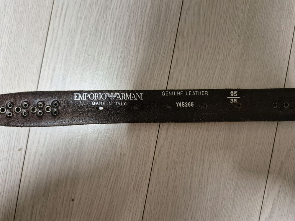 [정품] 엠포리오 아르마니 스터드 레더 벨트 (새상품급)--3