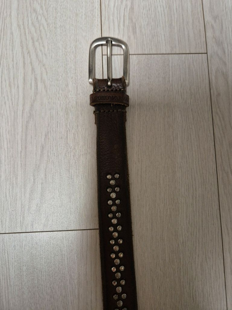 [정품] 엠포리오 아르마니 스터드 레더 벨트 (새상품급)--4