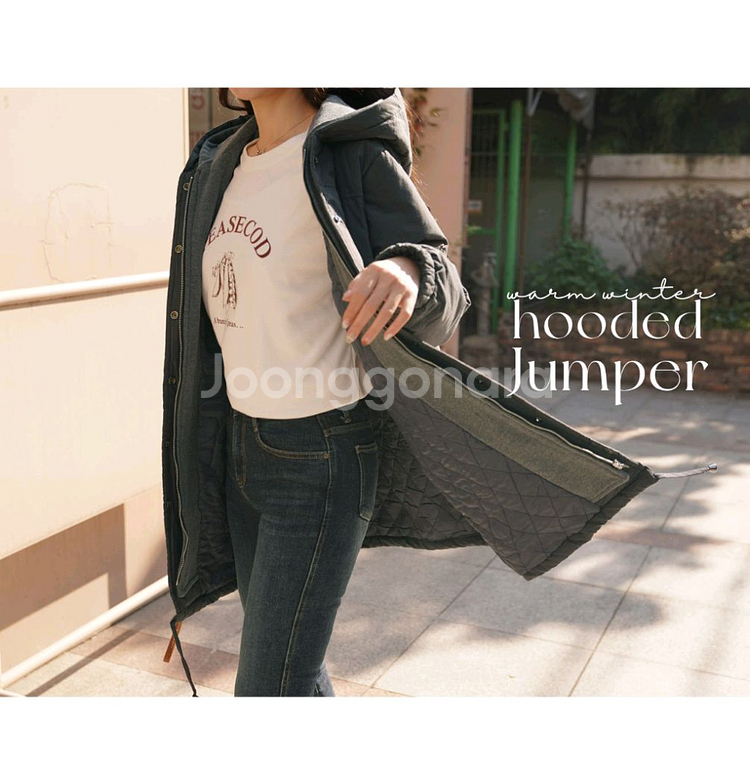후드 누빔 점퍼--1