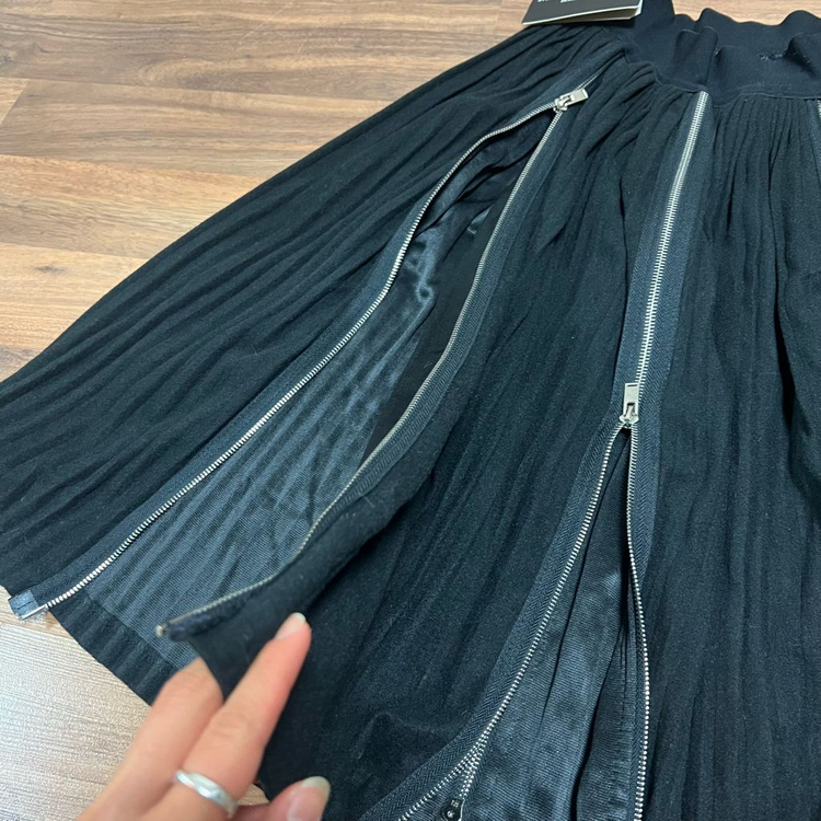 새상품 유니크 지퍼 모직 스커트(free)--2