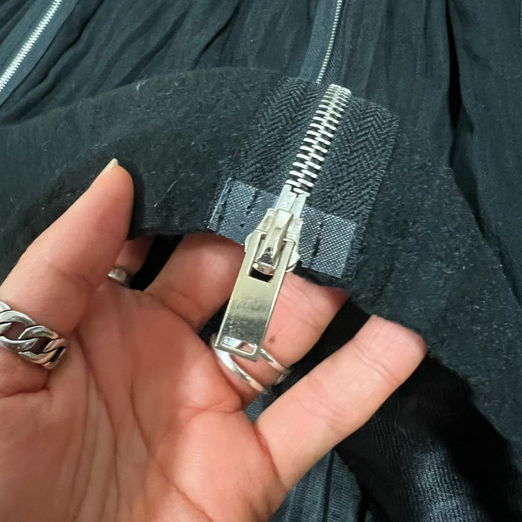 새상품 유니크 지퍼 모직 스커트(free)--3