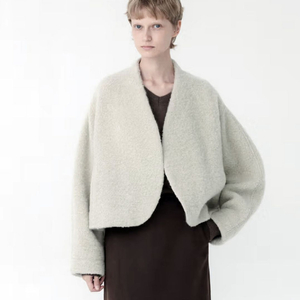 레이스(RRACE) 알파카 커브드 숏자켓 프리사이즈 새상품