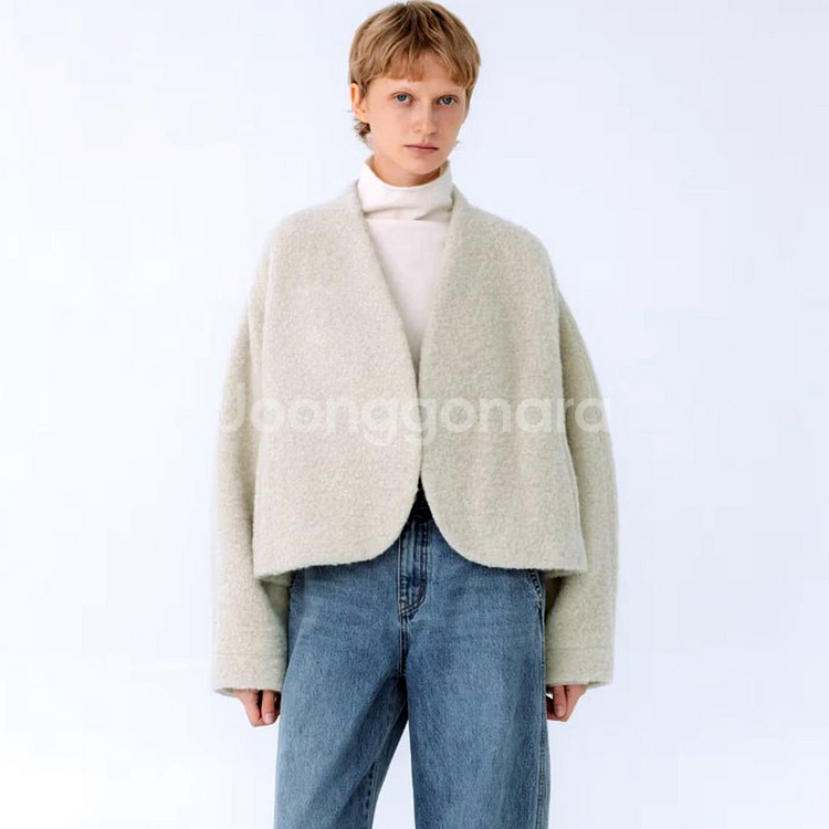 레이스(RRACE) 알파카 커브드 숏자켓 프리사이즈 새상품--1