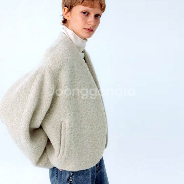 레이스(RRACE) 알파카 커브드 숏자켓 프리사이즈 새상품--2