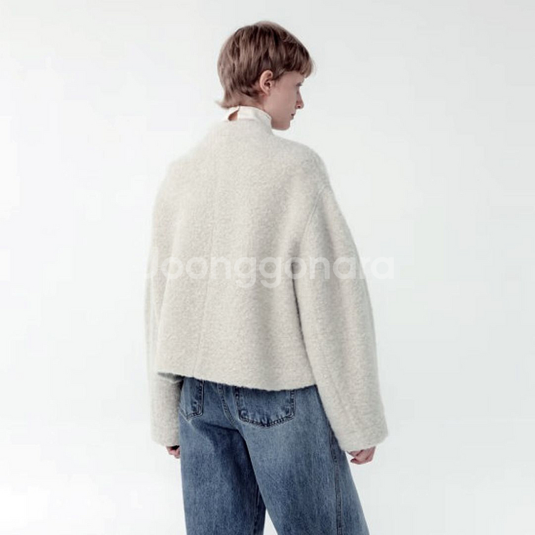 레이스(RRACE) 알파카 커브드 숏자켓 프리사이즈 새상품--3