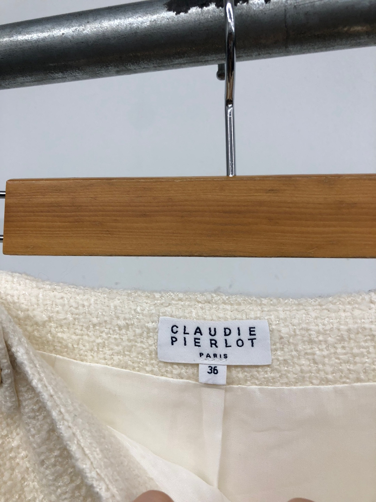 프랑스 끌로디피에로 트위드 금장 스커트 36사이즈--4