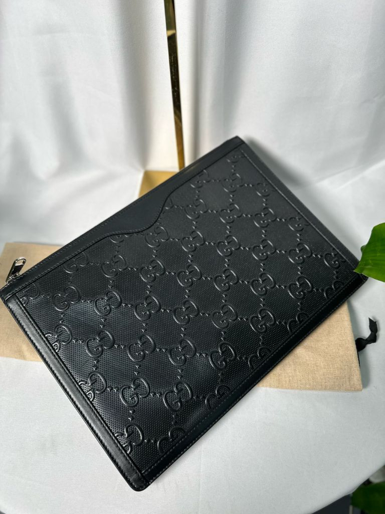 [정품]구찌 GG 엠보스 레더 파우치 클러치--3