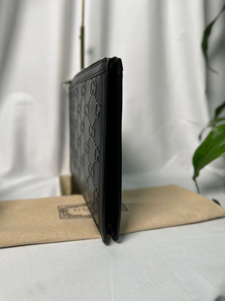 [정품]구찌 GG 엠보스 레더 파우치 클러치--4