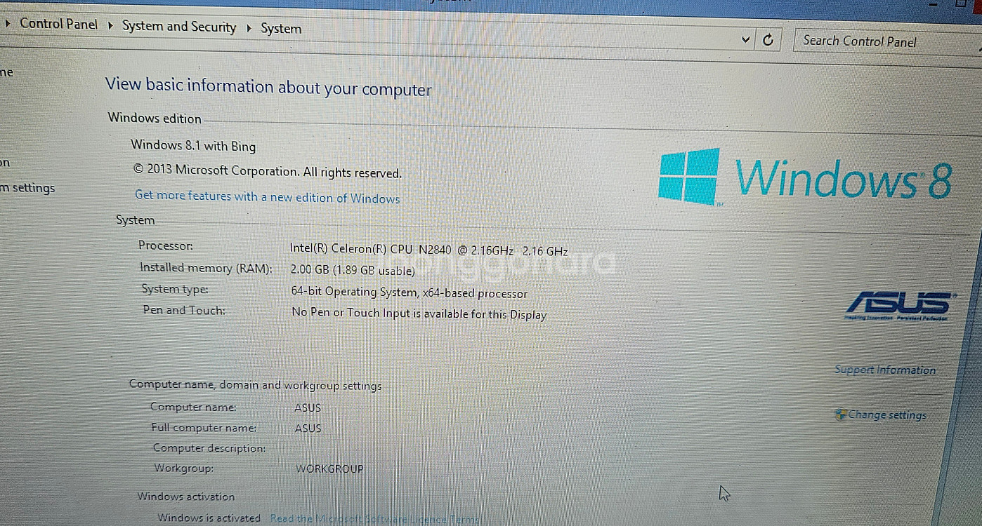 웹서핑,문서작업용 ASUS 노트북 풀셋 (마우스,가방 포함)--6