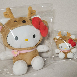2개일괄)산리오 꽃사슴키티인형 꽃사슴키티키링