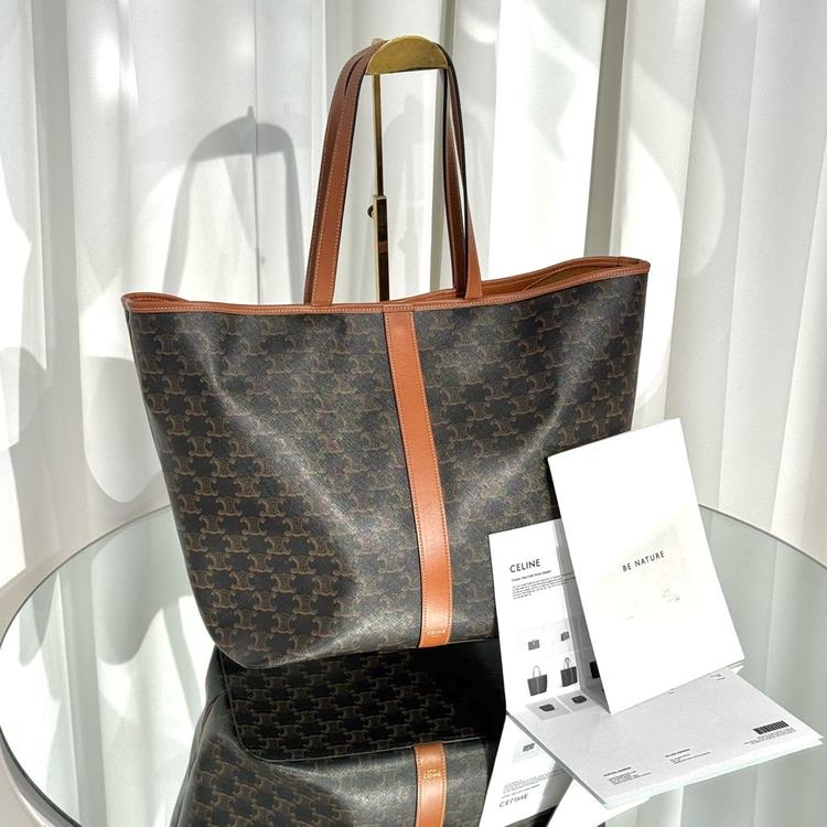 [미디움사이즈]셀린느 트리오페 카바스 탑핸들 버킷 쇼퍼백--1