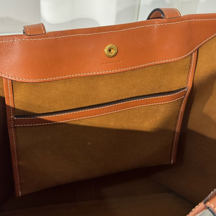 [미디움사이즈]셀린느 트리오페 카바스 탑핸들 버킷 쇼퍼백--6