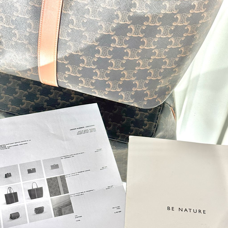 [미디움사이즈]셀린느 트리오페 카바스 탑핸들 버킷 쇼퍼백--9