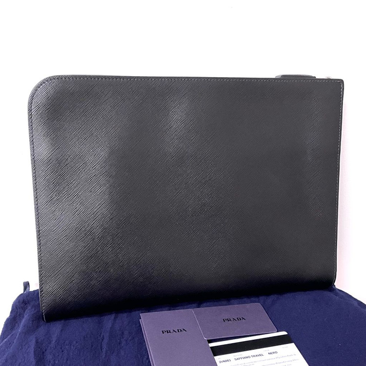 [S급/정품] 프라다 사피아노 클러치 백 블랙 가방--2