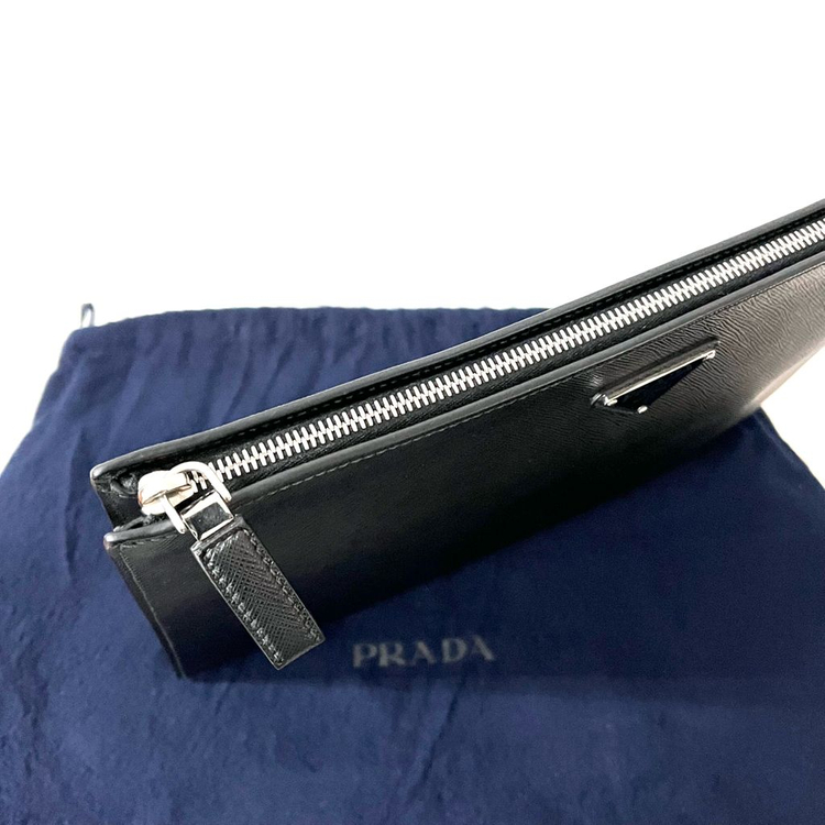 [S급/정품] 프라다 사피아노 클러치 백 블랙 가방--4