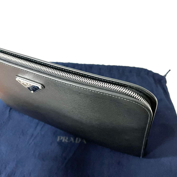 [S급/정품] 프라다 사피아노 클러치 백 블랙 가방--5