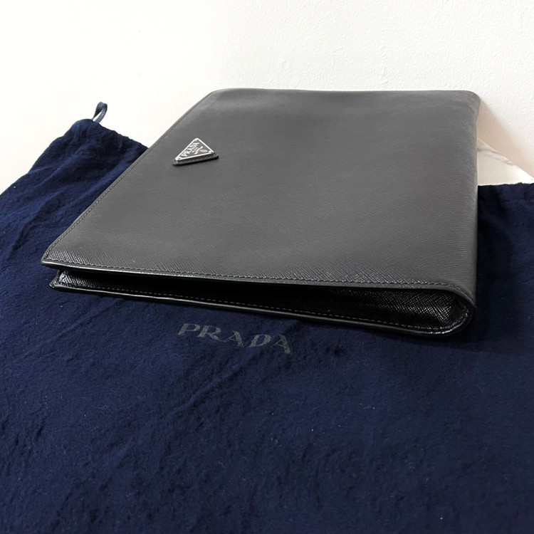 [S급/정품] 프라다 사피아노 클러치 백 블랙 가방--7