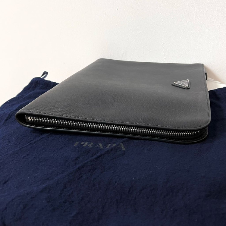 [S급/정품] 프라다 사피아노 클러치 백 블랙 가방--8