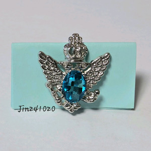 하늘색 큐빅 브로치