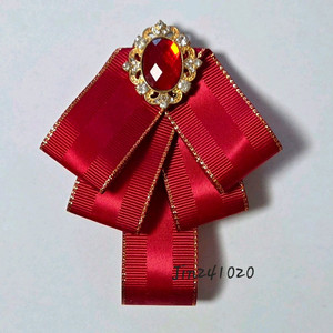 레드 앤틱 리본 브로치