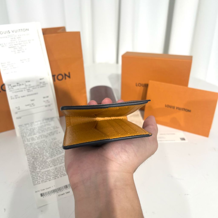 [미사용/신품,9/19구매]루이비통 블루 스트라이트 슬렌더 월렛 반지갑--6