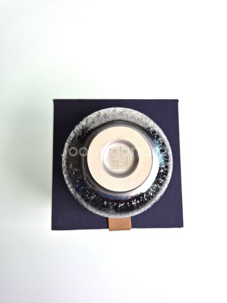 미사용 은도금 요변 결정문 다완 찻잔 중국도자기 골동품 수집품--3