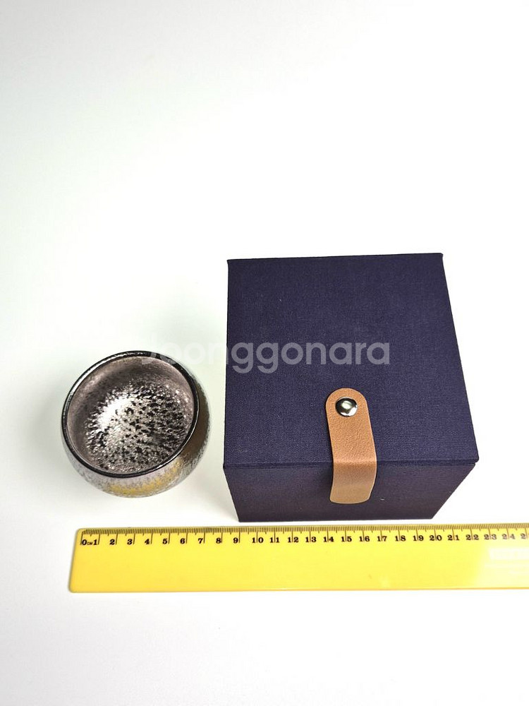 미사용 은도금 요변 결정문 다완 찻잔 중국도자기 골동품 수집품--9