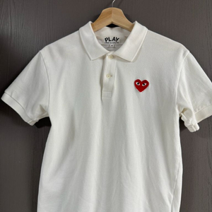 남자)꼼데가르송 플레이 화이트 카라티 폴로티 M