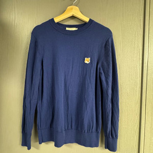 남성)메종키츠네 폭스헤드 네이비 울 니트 M