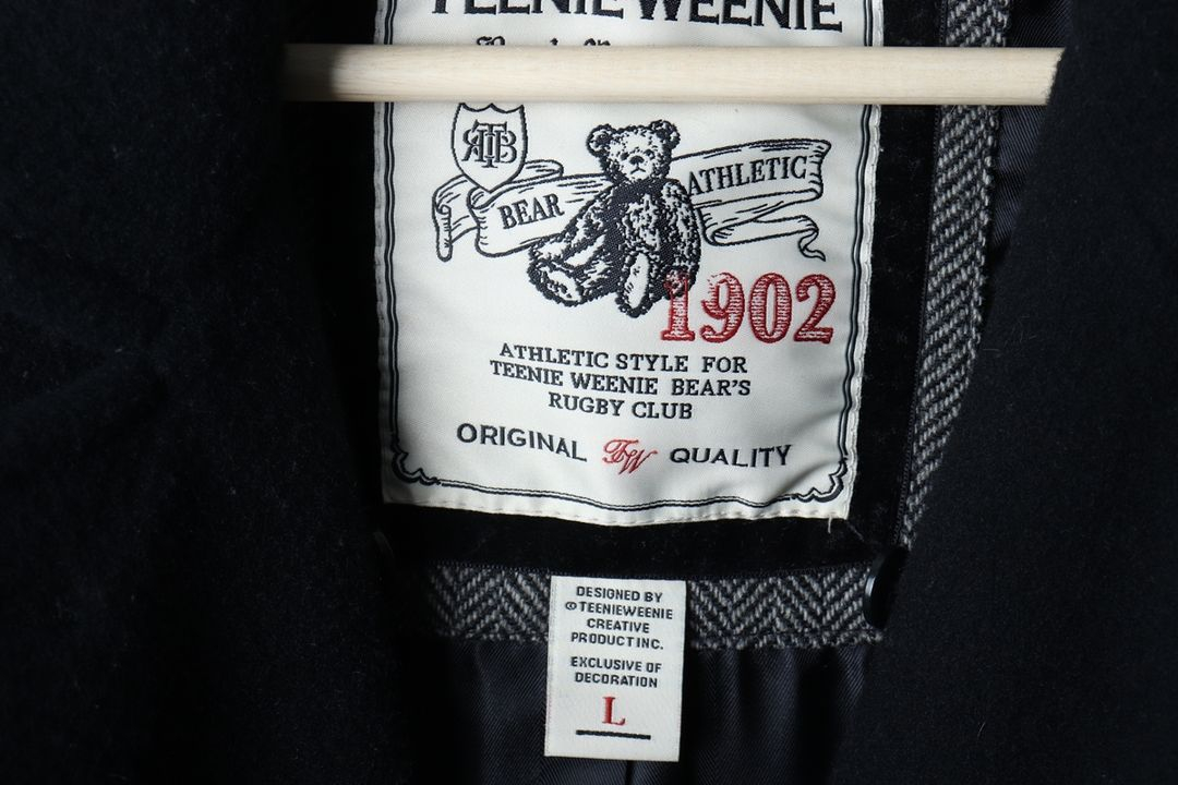 (L) 티니위니 코트자켓 더블 블랙 울 숏 해군 이미지