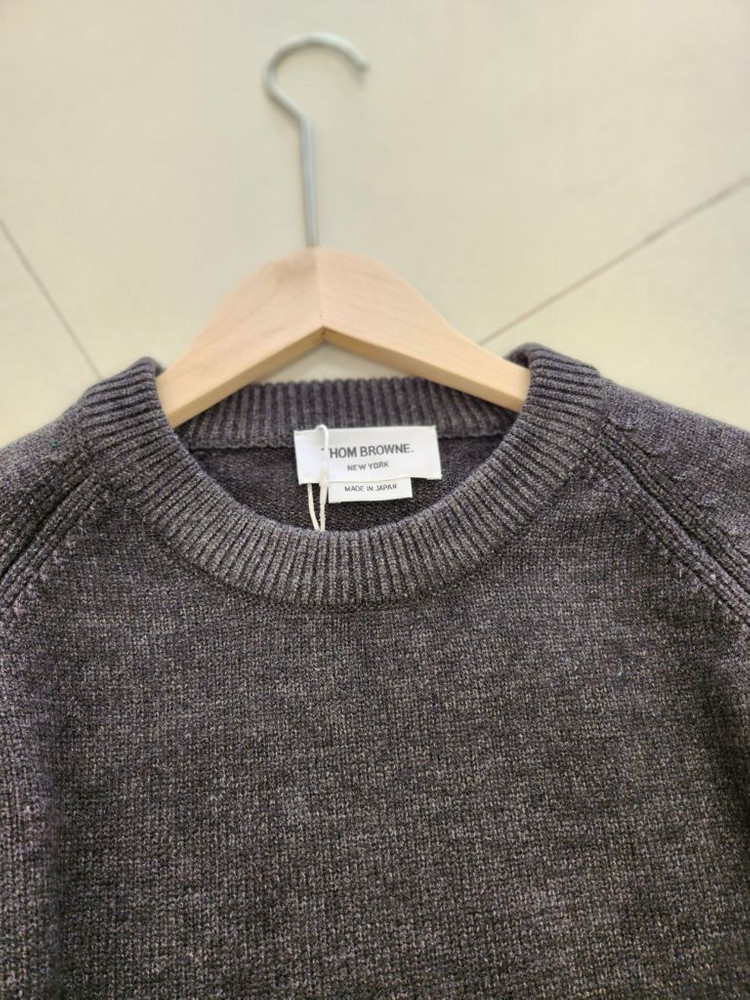 남성 톰브라운 4선 니트 그레이--1