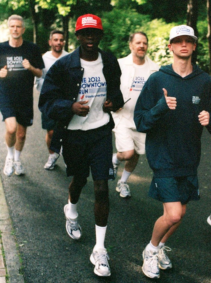 뉴발란스 x 디스이즈네버댓 레드 볼캡 트러커캡 모자--1