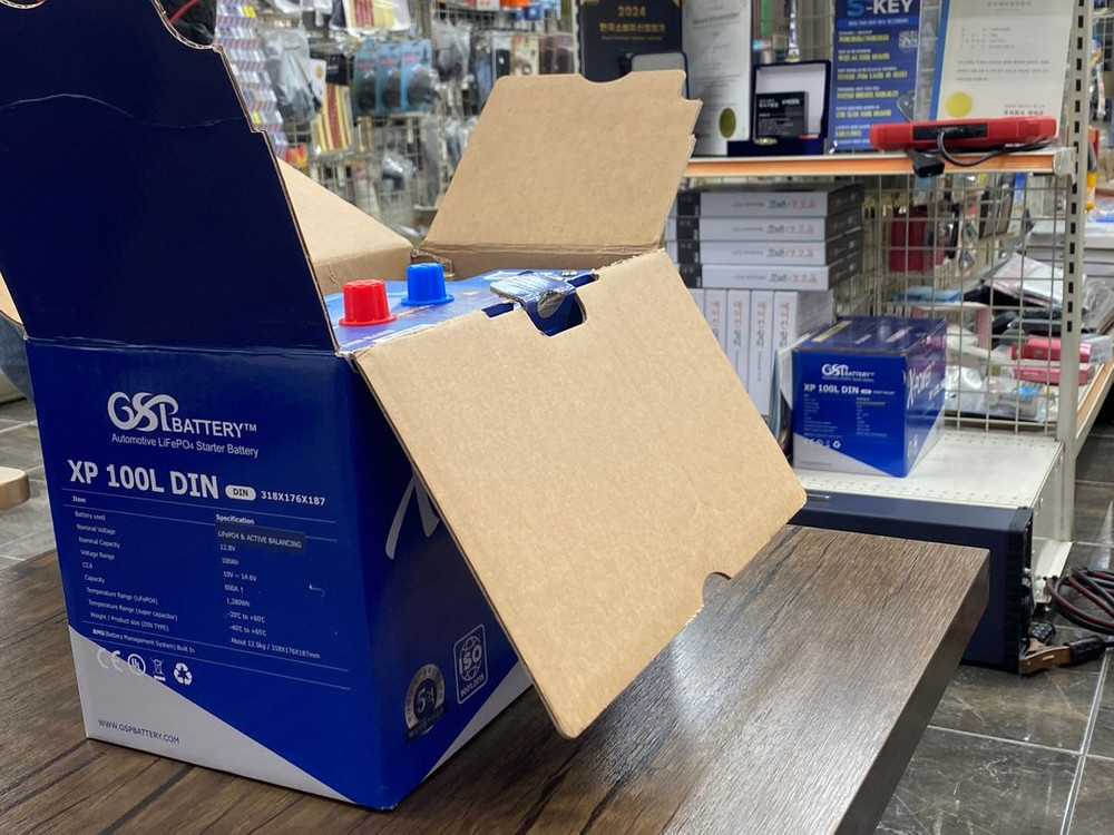 4세대 자동차 리튬인산철 시동용배터리 GSP XP 100L DIN 이미지