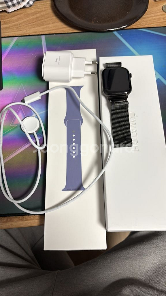 애플워치10 46mm 슬레이트티타늄 밀레니즈루프 풀박스--1