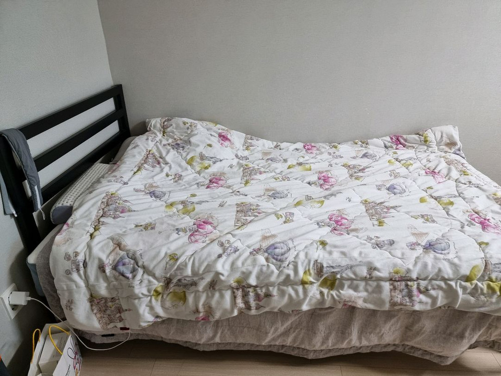 지누스 1500H 철제 침대 프레임 블랙 ss 이미지