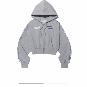 프리덤에슬레틱 우먼스 크롭 레터링 후드집업 & 팬츠세트