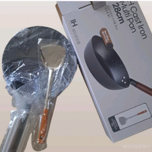 노르디쿡 IH 볶음 무쇠팬 궁중팬 28CM 뒤집게세트 이미지