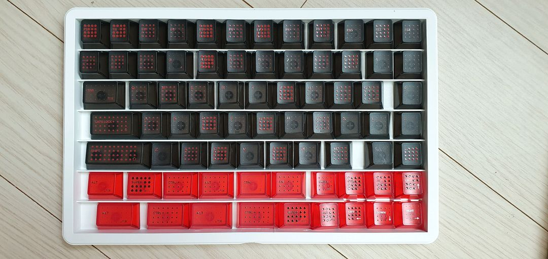 POLKADOT 투명 체리 프로파일 PC 키캡 세트 이미지