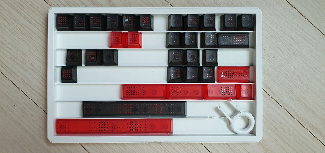 POLKADOT 투명 체리 프로파일 PC 키캡 세트 이미지