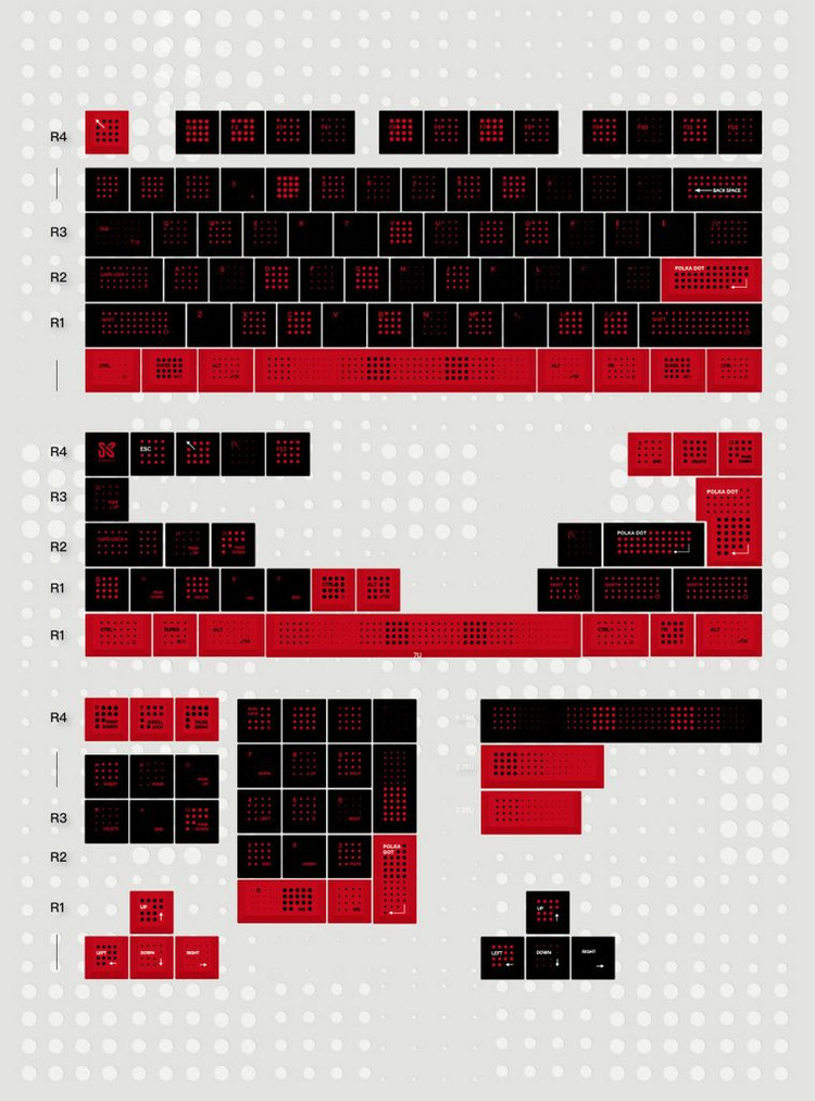 POLKADOT 투명 체리 프로파일 PC 키캡 세트 이미지