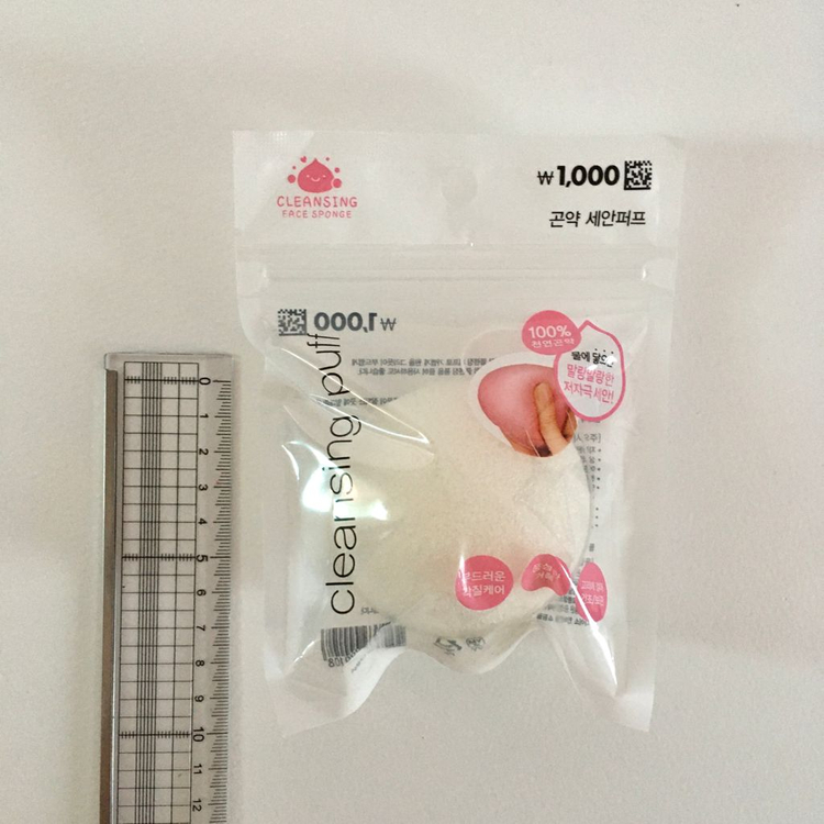 [미개봉] 다이소 곤약 세안 퍼프 / 세수 스폰지 스펀지 건식 원형--2