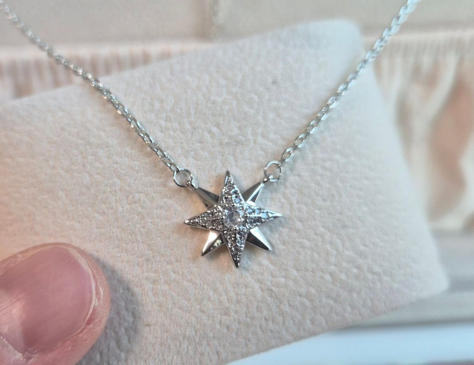 노스 스타 목걸이 실버 새상품--2