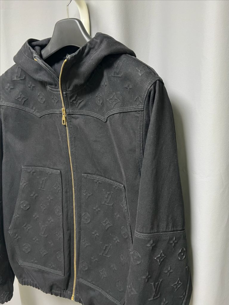 [정품] 백화점판 / 48 루이비통 모노그램 데님 후드 자켓 블랙--1