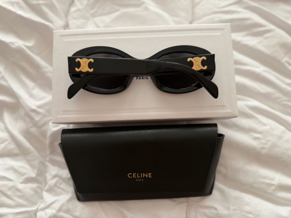 셀린느 트리옹프 오벌 선글라스 블랙 택포 이미지