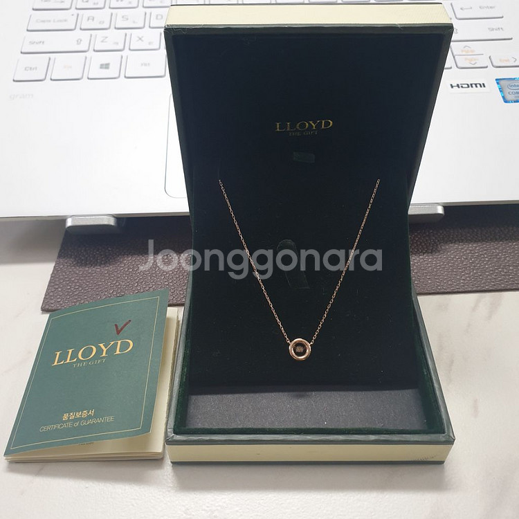14K 로즈골드 목걸이(로이드 다이아몬드 어썸하트)--3