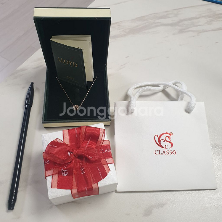 14K 로즈골드 목걸이(로이드 다이아몬드 어썸하트)--7