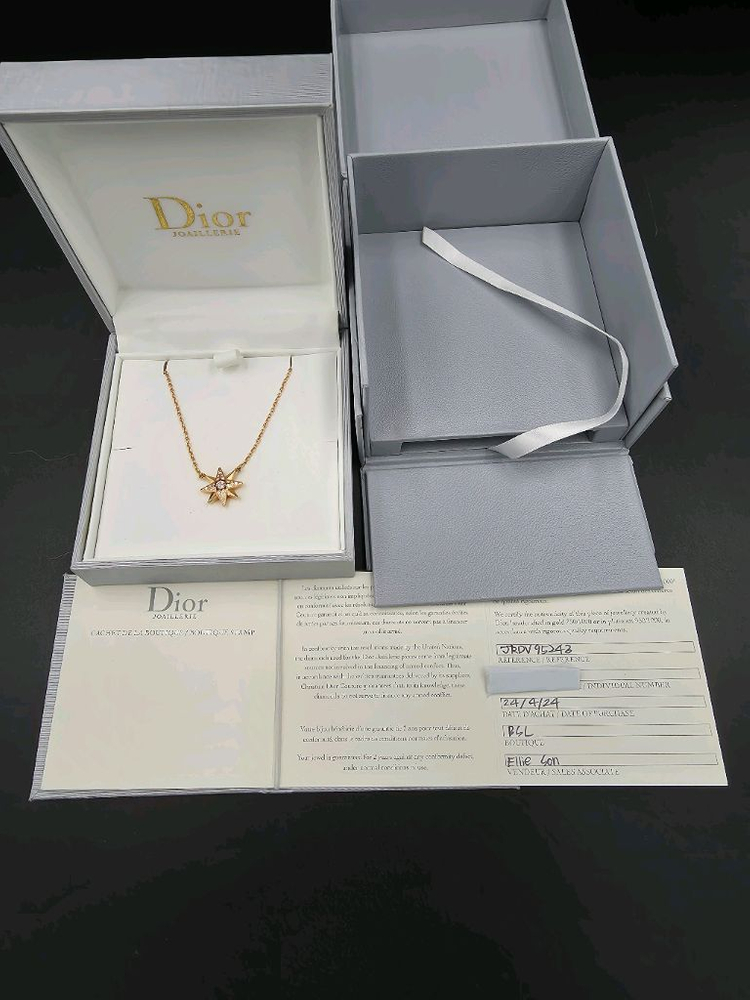 디올 로즈 드 방 18K 옐로우 골드 목걸이--1