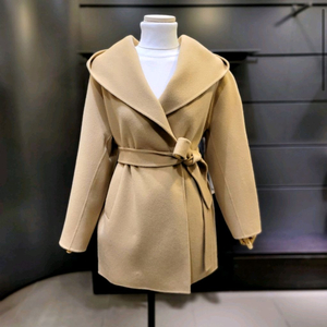 시슬리 벨티드 후드 핸드메이드 코트 이미지