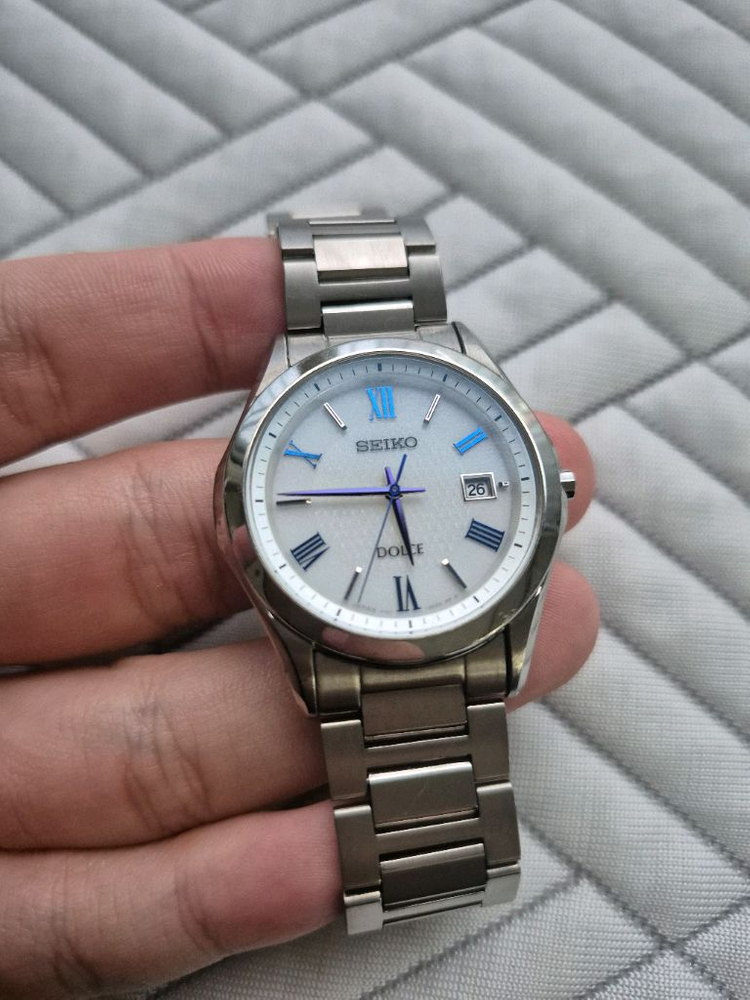 37mm 세이코 돌체 티타늄 블루핸즈 드레스워치 시계 정리합니다 이미지