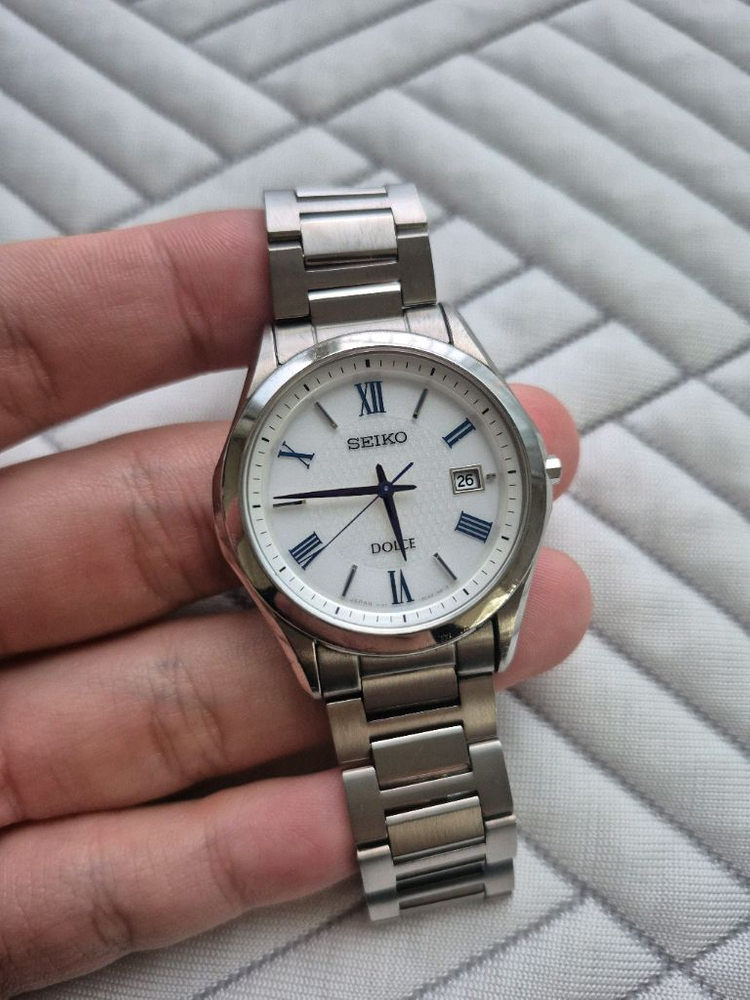 37mm 세이코 돌체 티타늄 블루핸즈 드레스워치 시계 정리합니다 이미지